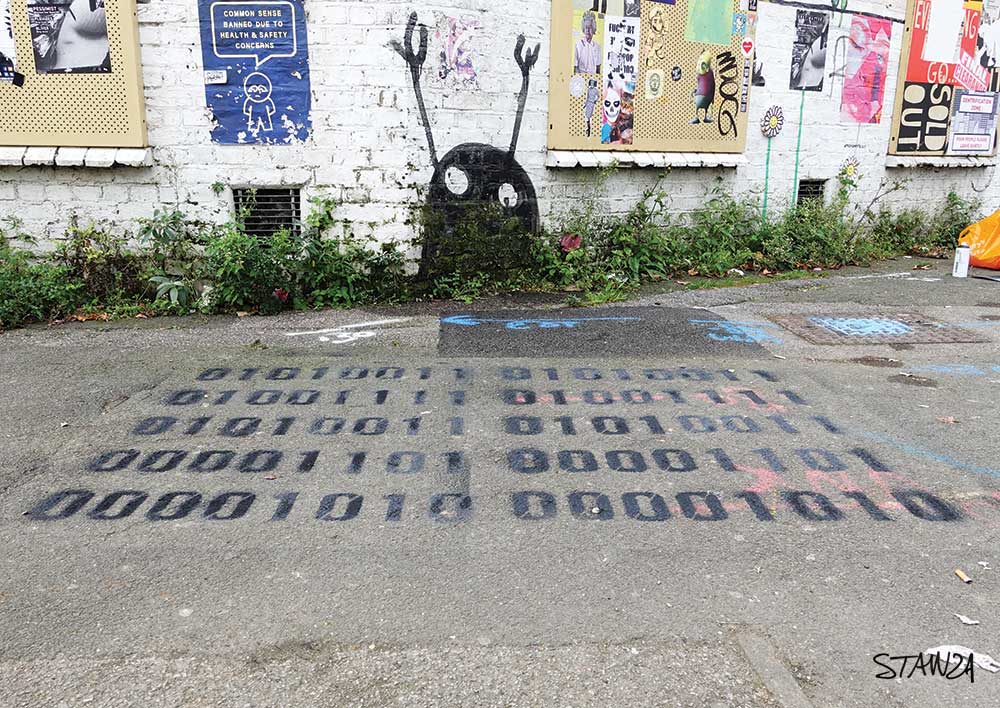 The Binary Graffiti Club by Stanza artworks in the city