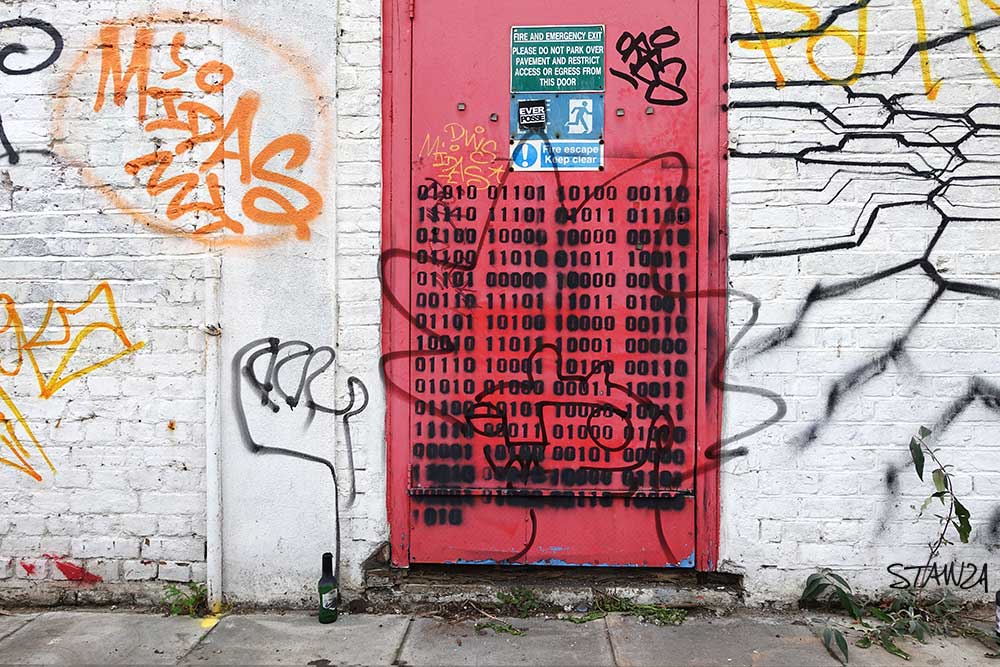The Binary Graffiti Club by Stanza artworks in the city